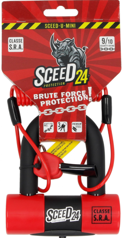 SCEED Protection antivol U XTREM MINI / Memory Cable, SRA, XTREM MINI, fuchsia, noir